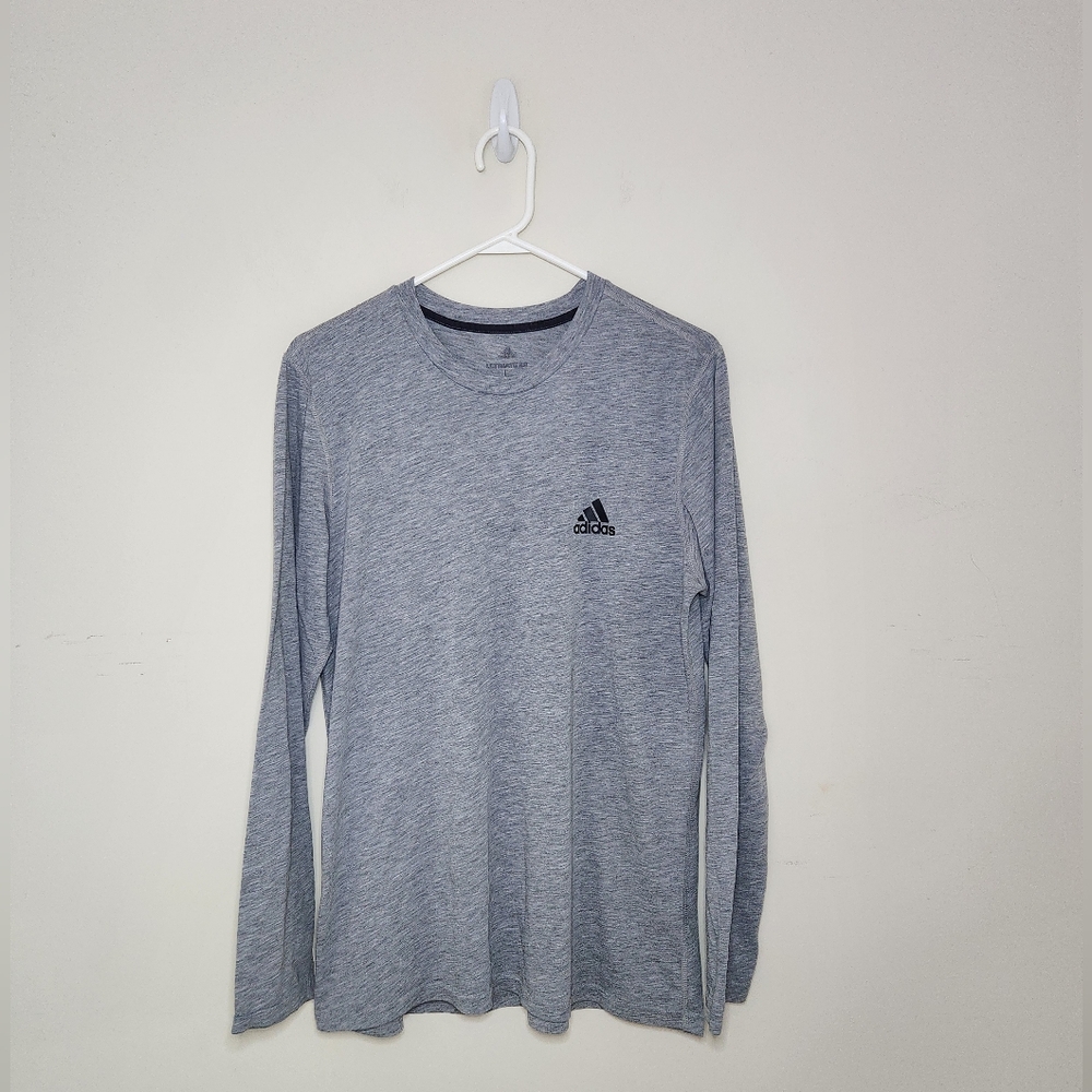 Men's Adidas Gray Long Sleeve Shirt Sz Large